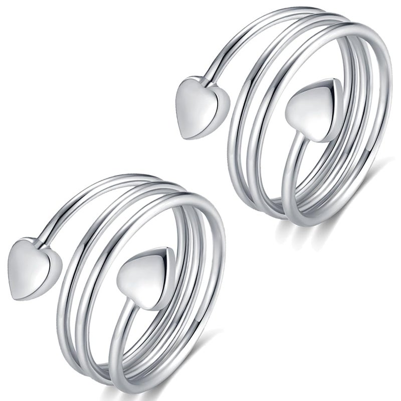 Cigmag 2PCS Lymphatic Drainage Magnetic Rings for Women Pure Copper Adjustable with Present Box (Love)